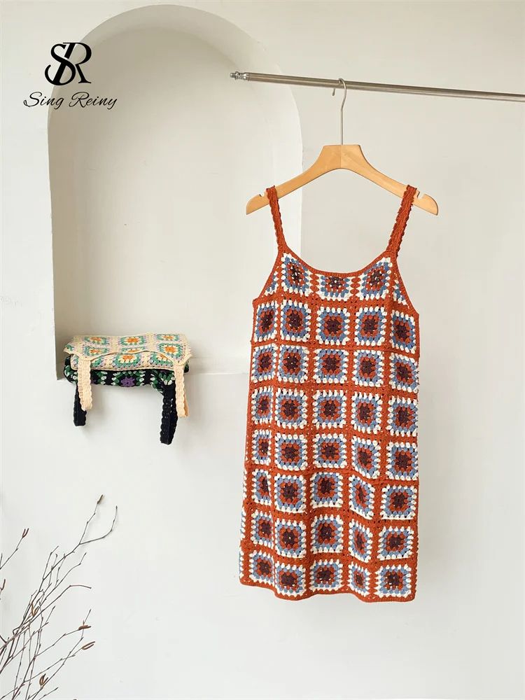 SINGREINY Womens Hollow Out Knitted Strappy Sundress For Summer And Vacation Wear 11