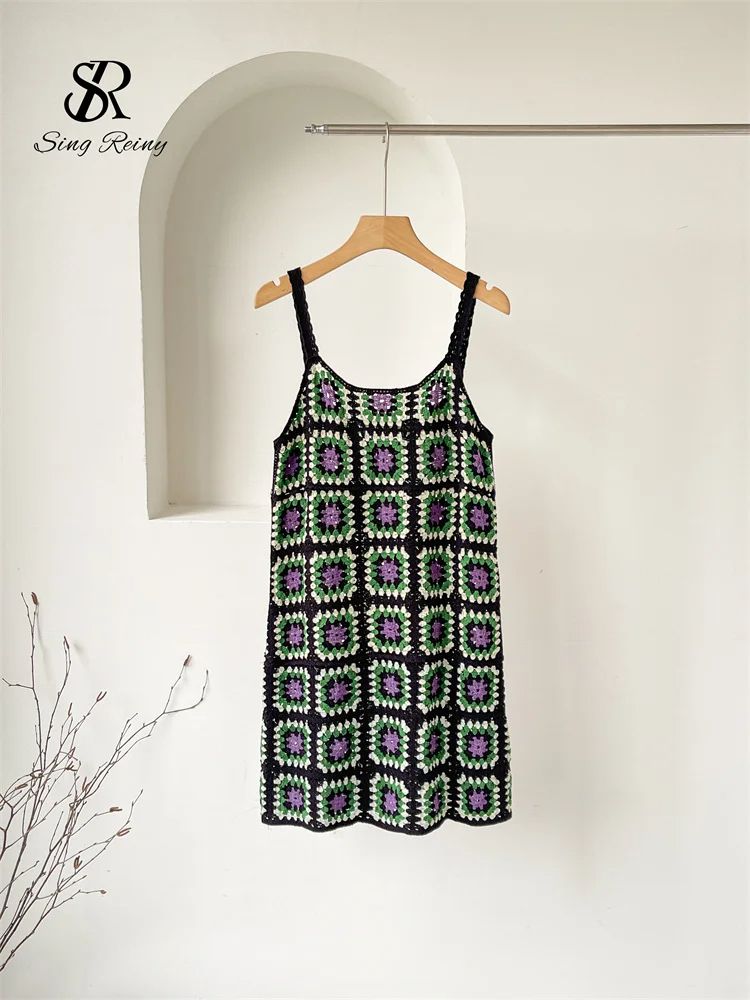 SINGREINY Womens Hollow Out Knitted Strappy Sundress For Summer And Vacation Wear 12