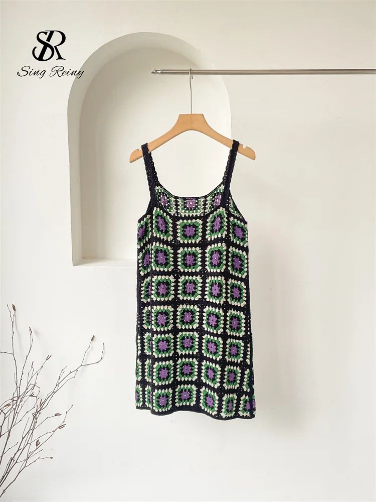 SINGREINY Womens Hollow Out Knitted Strappy Sundress For Summer And Vacation Wear 14