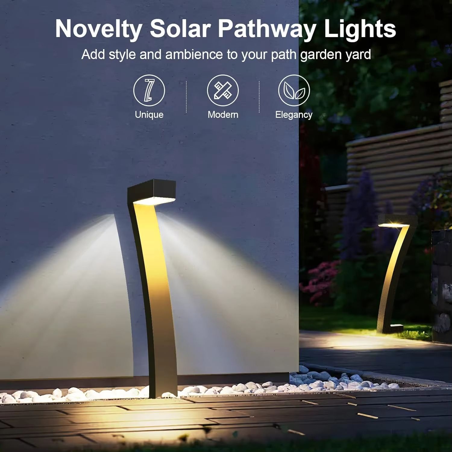 GardenGlow 6Pack Bright Solar Pathway Lighting  Auto OnOff Outdoor Solar Garden Lights 4