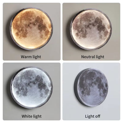LunarGlow Rechargeable Moon Wall Lamp  Remote  Touch Dimming Moon Light 3