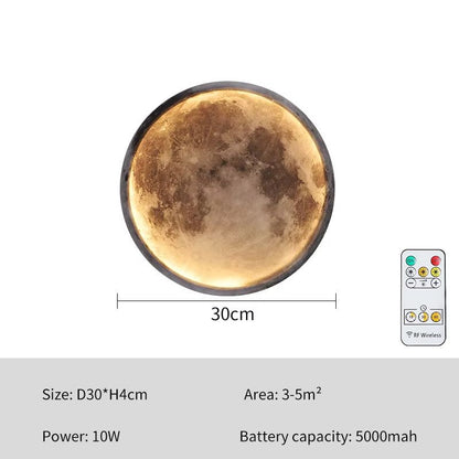 LunarGlow Rechargeable Moon Wall Lamp  Remote  Touch Dimming Moon Light 5