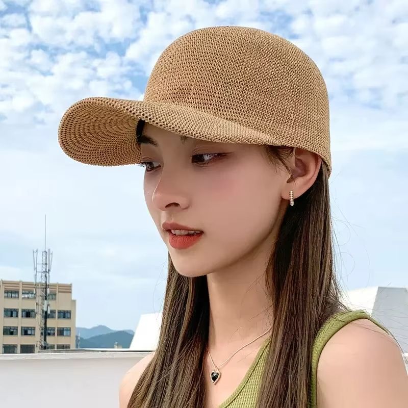 EcoBreezy Straw Baseball Cap  Lightweight Breathable Straw Baseball Cap With Adjustable Fit For Sun 1