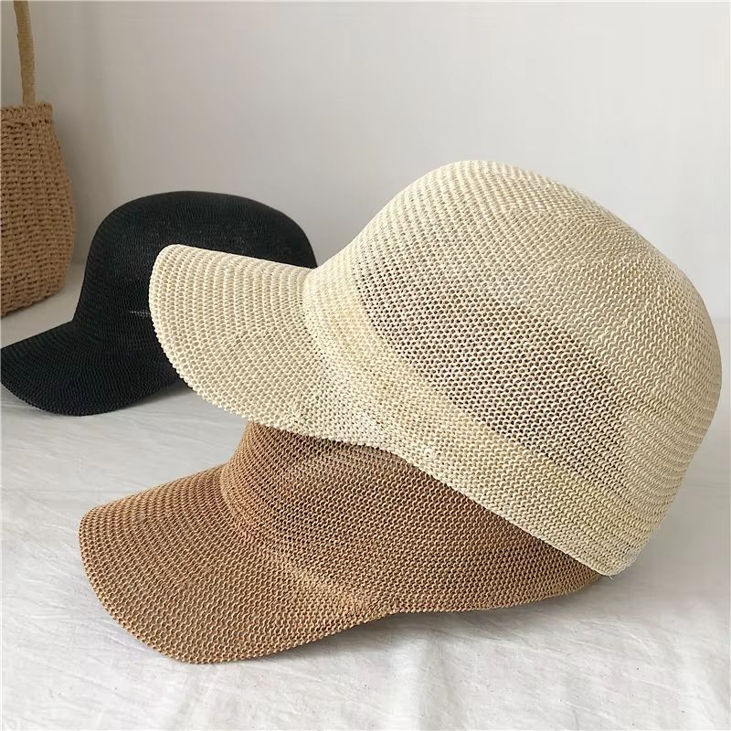 EcoBreezy Straw Baseball Cap  Lightweight Breathable Straw Baseball Cap With Adjustable Fit For Sun 2