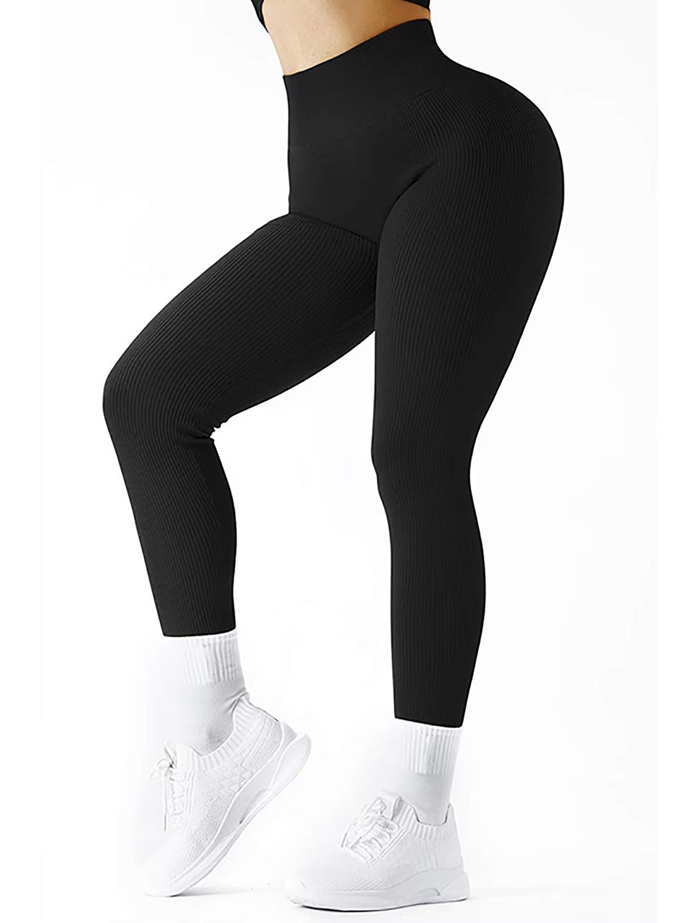 ElevateFlex High Waist Ribbed Leggings  Seamless Activewear For Yoga Fitness  Everyday Wear 3