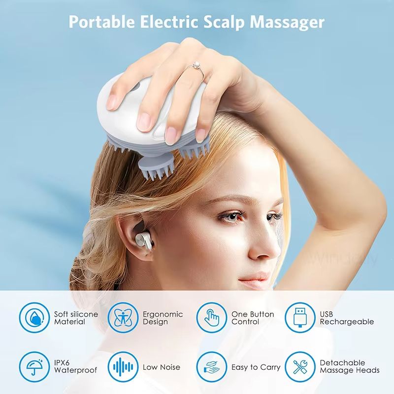 SoothEase Electric Scalp  Body Massager  Vibrating Deep Tissue Relief For Head Neck And More 3