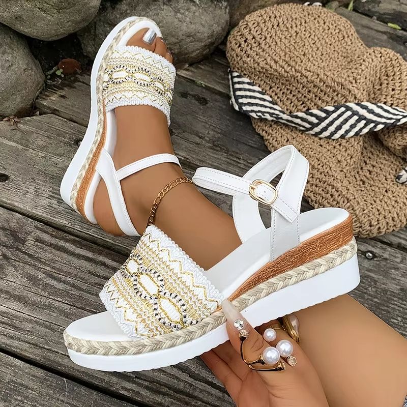 BreezaWalk Bohemian Wedge Sandals  Plus Size Summer Platforms For Women 1
