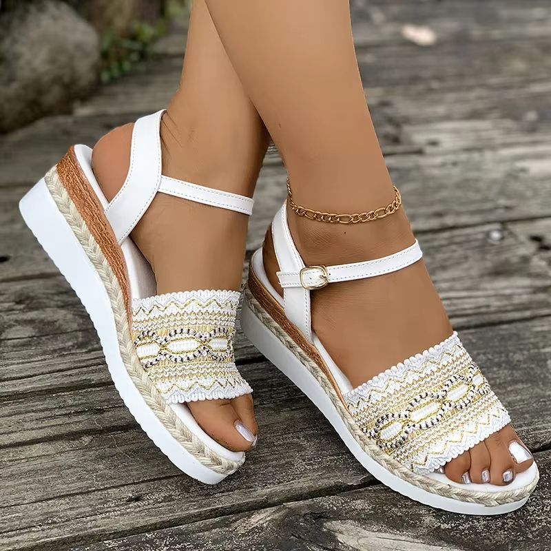 BreezaWalk Bohemian Wedge Sandals  Plus Size Summer Platforms For Women 4