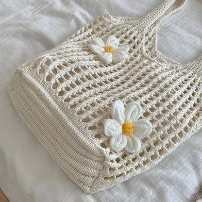 CoastaWeave Knitted Shoulder Tote  Lightweight Summer Beach Bag With Large Capacity 3