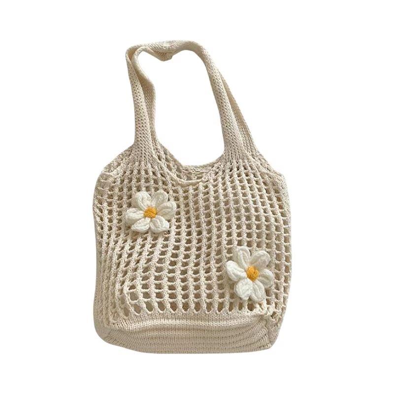 CoastaWeave Knitted Shoulder Tote  Lightweight Summer Beach Bag With Large Capacity 5