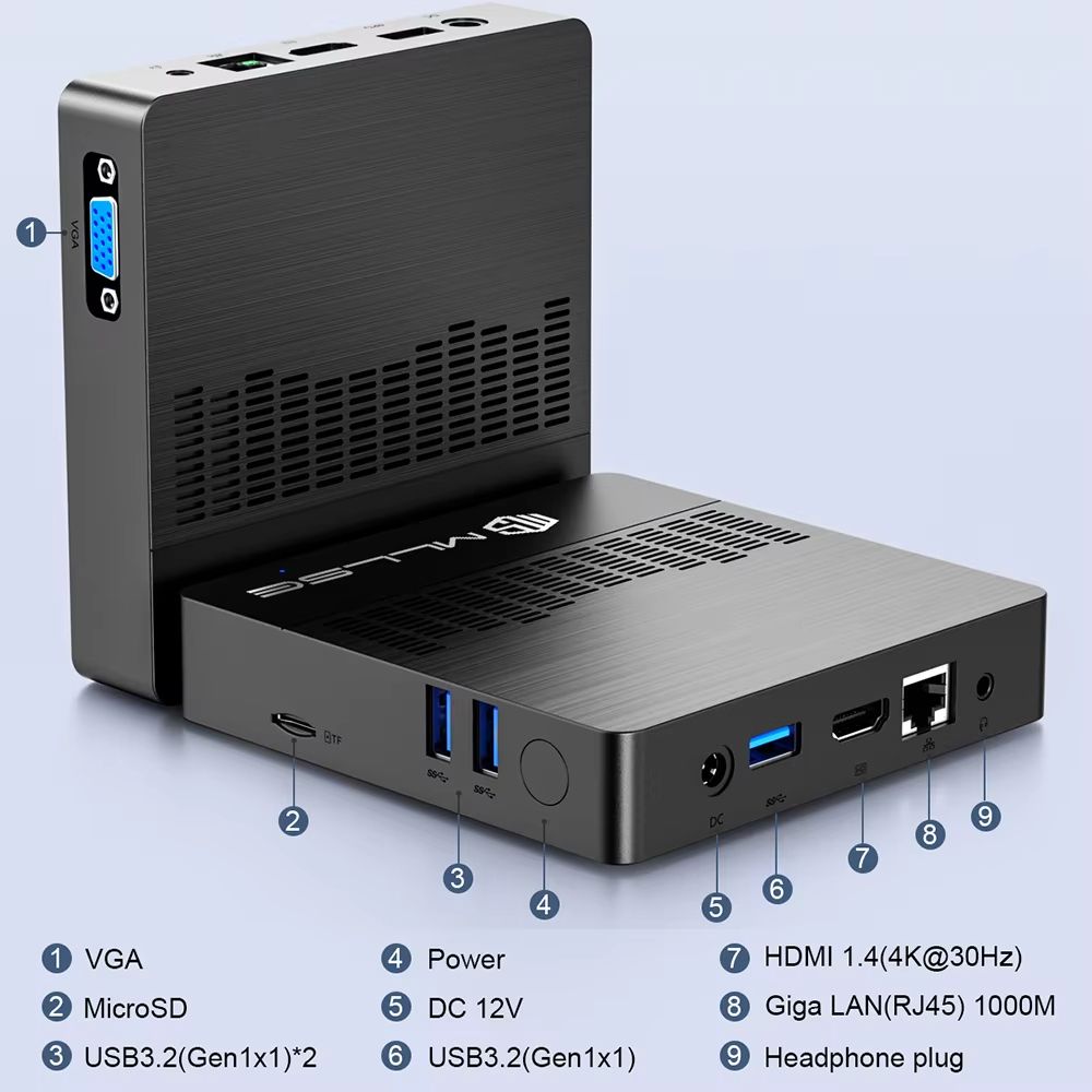 Mini PC Intel Gemini Lake Windows 11 6GB RAM 128GB SSD Dual Band WiFi Bluetooth 5