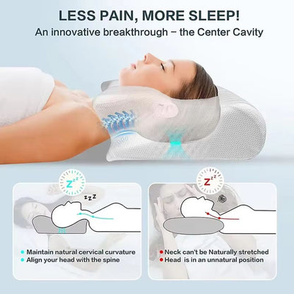 ErgoRelief Memory Foam Neck Pillow Orthopedic Butterfly Design Slow Rebound Support 5