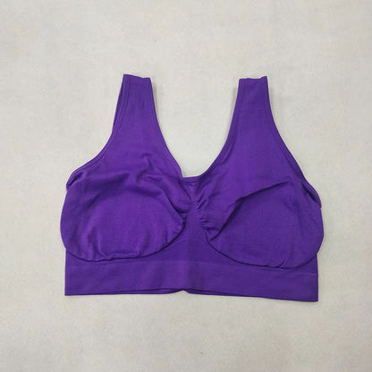 Women Seamless Sleep Bra Wireless Sports Yoga Bralette Plus Size No Padding 13