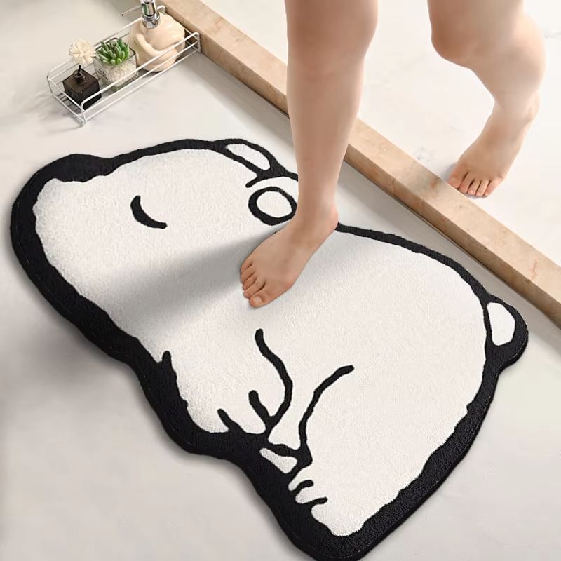 Thickened Bathroom Floor Mat Non Slip Absorbent Flannel Toilet And Shower Rug 6