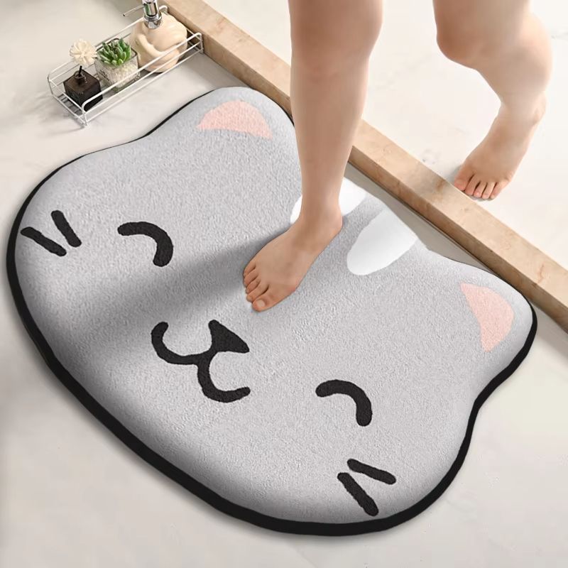 Thickened Bathroom Floor Mat Non Slip Absorbent Flannel Toilet And Shower Rug 8