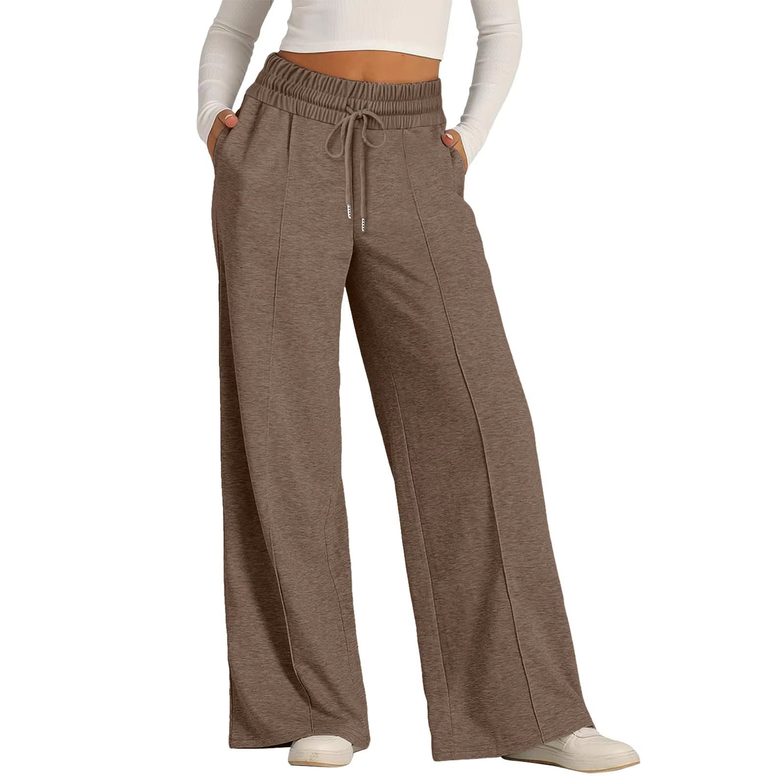 Womens Summer Casual Jumpsuit Tie Waist Loose Wide Leg Stretchy Pants 8