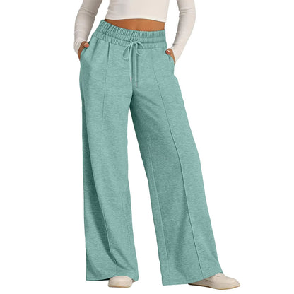 Womens Summer Casual Jumpsuit Tie Waist Loose Wide Leg Stretchy Pants 11