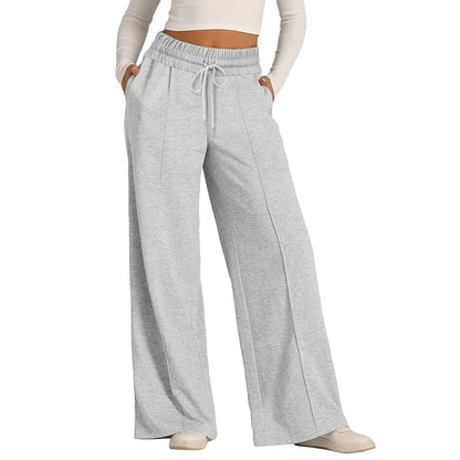 Womens Summer Casual Jumpsuit Tie Waist Loose Wide Leg Stretchy Pants 12