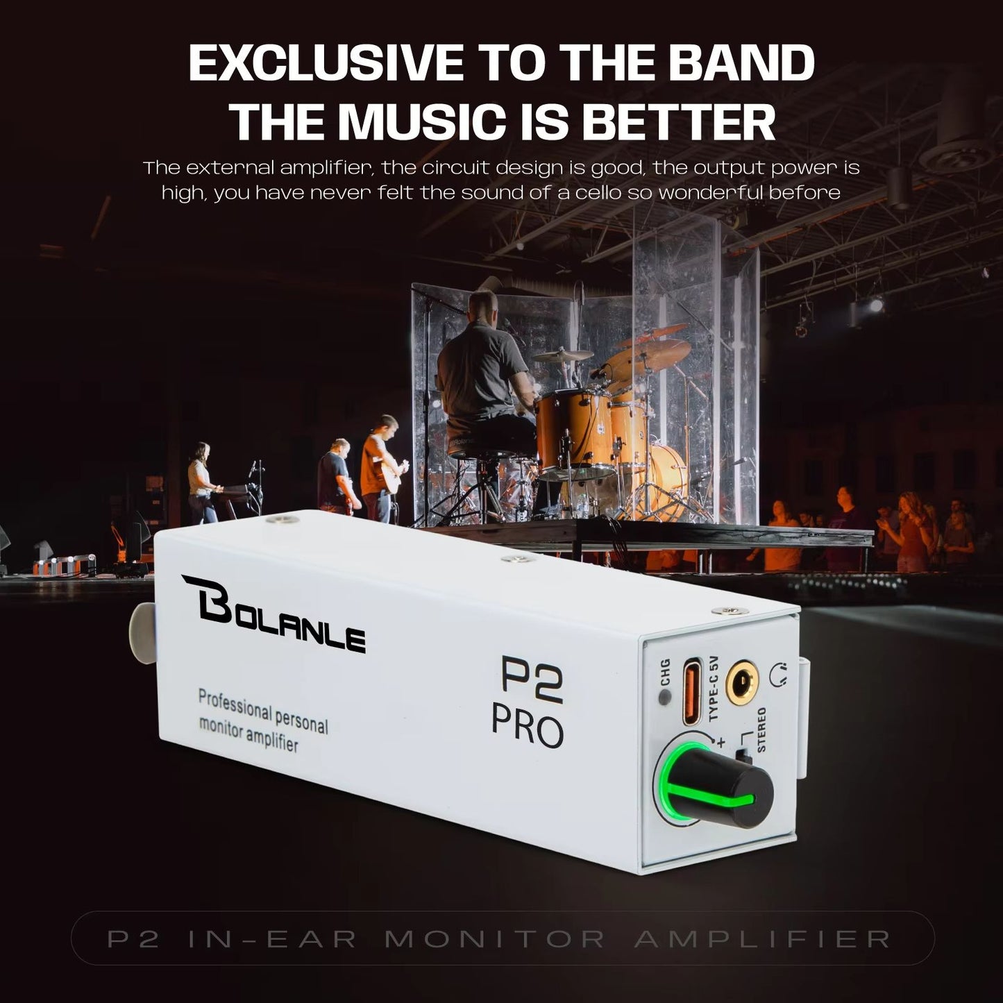Bolanle P2 USB C Personal IEM Amplifier Compact In Ear Monitor Audio Adapter 3