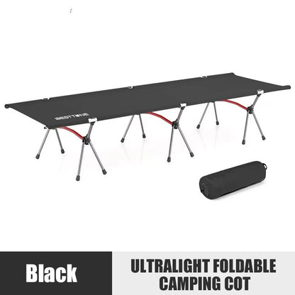 WESTTUNE Ultralight Camping Cot With Leg Extenders  Foldable Aluminum Travel Bed 6