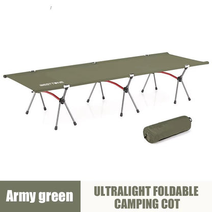 WESTTUNE Ultralight Camping Cot With Leg Extenders  Foldable Aluminum Travel Bed 8