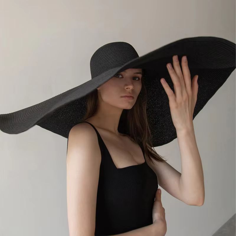 Oversized 70cm Wide Brim Sun Hat – Foldable UV Protection Beach Hat for Women