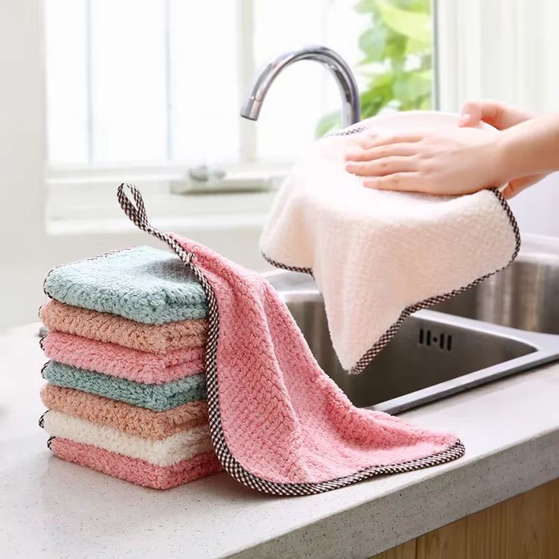 HangEase Microfiber Kitchen Towels  Absorbent Hangable Cleaning Cloths For Dishware  Household Use 1