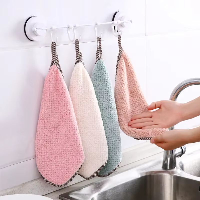 HangEase Microfiber Kitchen Towels  Absorbent Hangable Cleaning Cloths For Dishware  Household Use 2