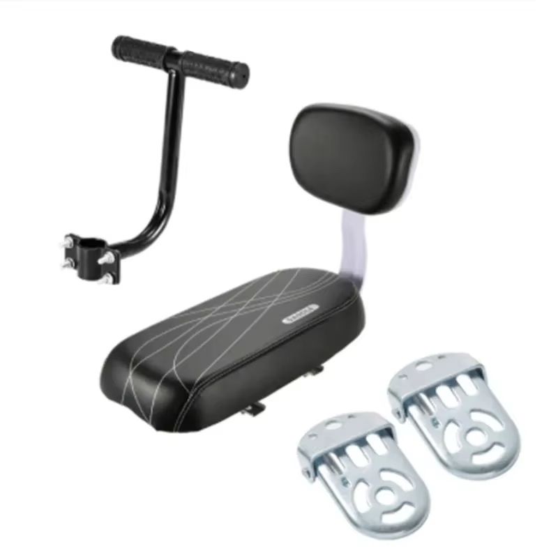 ComfortRide Rear Bike Seat for Kids – PU Leather Bicycle Saddle with Backrest for MTB & Rear Rack Use