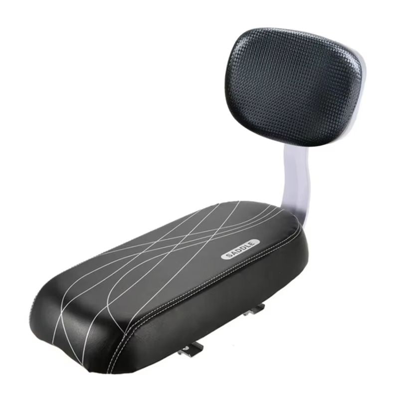 ComfortRide Rear Bike Seat For Kids  PU Leather Bicycle Saddle With Backrest For MTB  Rear Rack Use 5