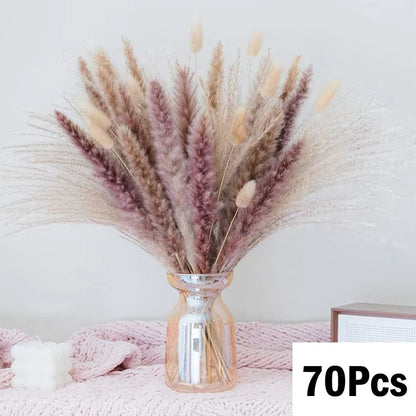 Natural Dried Pampas Grass Bouquet  Boho Vase Decor With Bunny Tails For Weddings  Home Styling 2