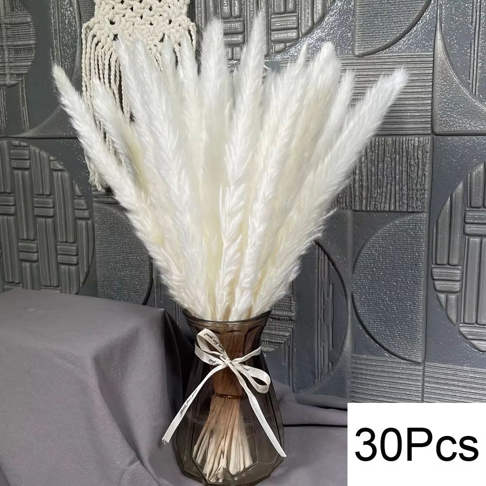 Natural Dried Pampas Grass Bouquet  Boho Vase Decor With Bunny Tails For Weddings  Home Styling 24