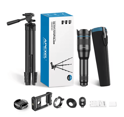 APEXEL 60X Telephoto Lens For Smartphones With Tripod Kit 5