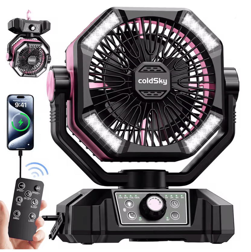 ColdSky 20000mAh Portable Camping Fan With LED Lantern And Power Bank 3