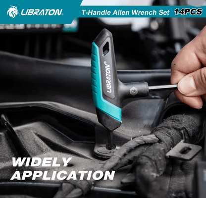 Libraton T Handle Hex Key Set Metric And SAE Dual Tip Hex Wrench Set With Storage Rack 3