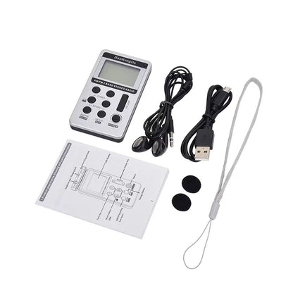 Mini AMFM Pocket Radio With LCD Display  Rechargeable Portable Stereo Receiver With Earphones 5