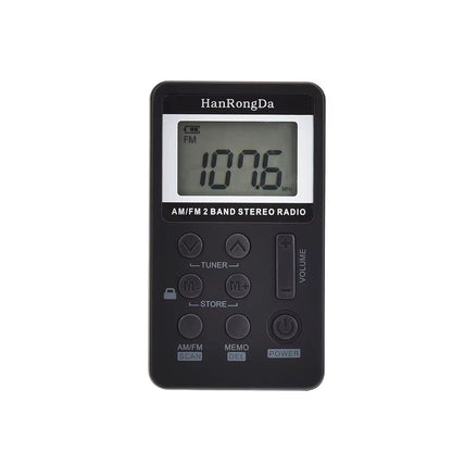 Mini AMFM Pocket Radio With LCD Display  Rechargeable Portable Stereo Receiver With Earphones 6