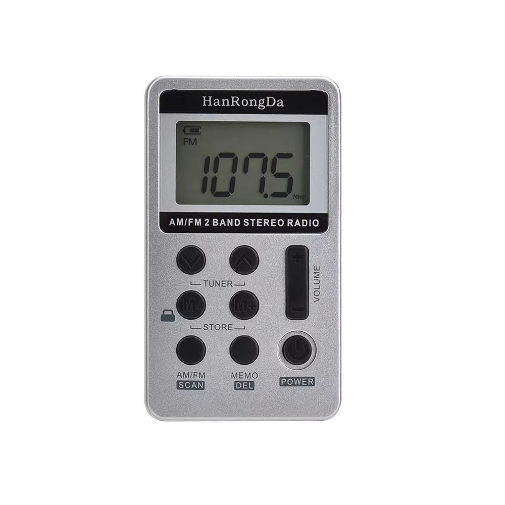 Mini AMFM Pocket Radio With LCD Display  Rechargeable Portable Stereo Receiver With Earphones 7