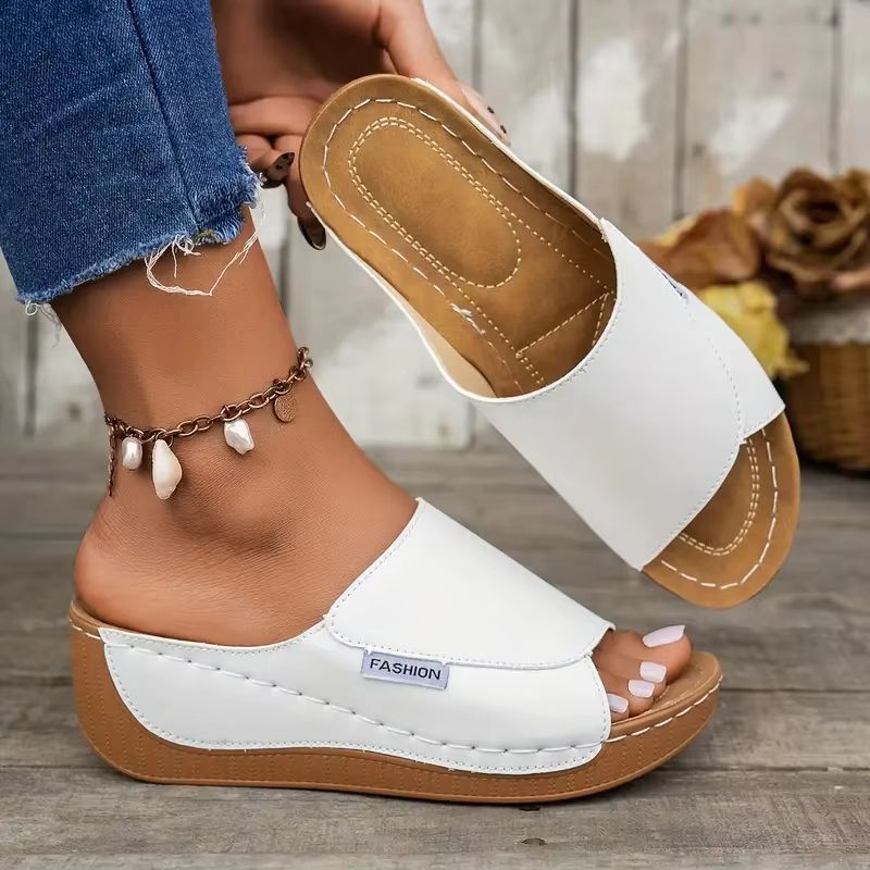 2025 Wedge Slippers For Women  Open Toe Buckle Sandals For Summer Comfort  Style 9