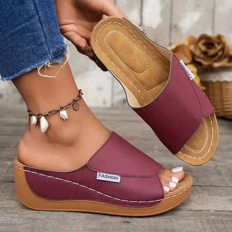 2025 Wedge Slippers For Women  Open Toe Buckle Sandals For Summer Comfort  Style 10