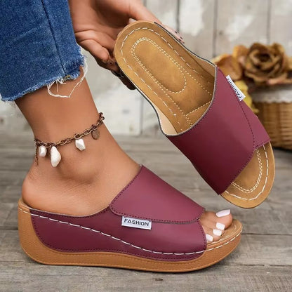 2025 Wedge Slippers For Women  Open Toe Buckle Sandals For Summer Comfort  Style 10