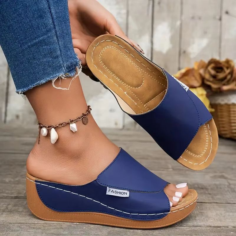 2025 Wedge Slippers For Women  Open Toe Buckle Sandals For Summer Comfort  Style 4
