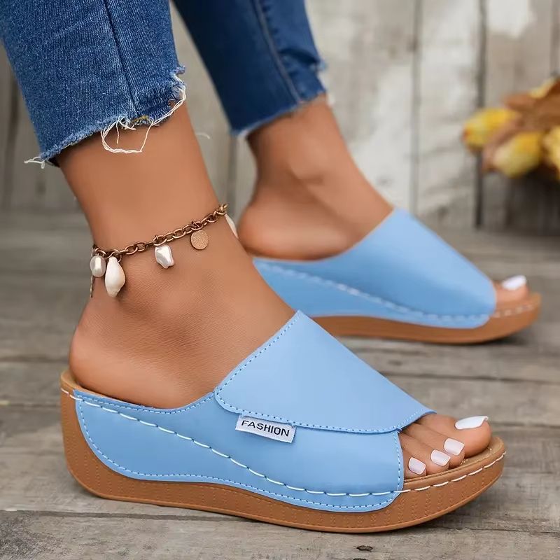 2025 Wedge Slippers For Women  Open Toe Buckle Sandals For Summer Comfort  Style 5