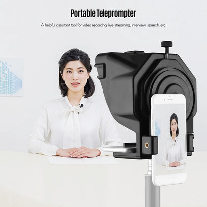 Andoer Smartphone Teleprompter With Remote And Holder For Video Recording And Live Streaming 3