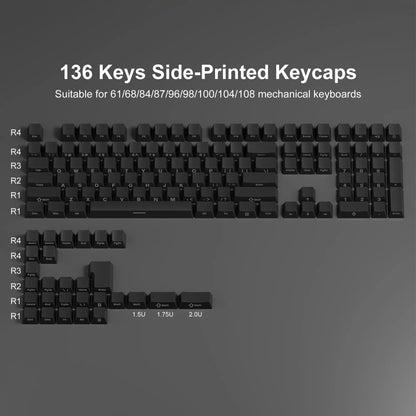 136 Key Polar Day PBT Double Shot Side Print Backlit Keycap Set For Mechanical Keyboards 4