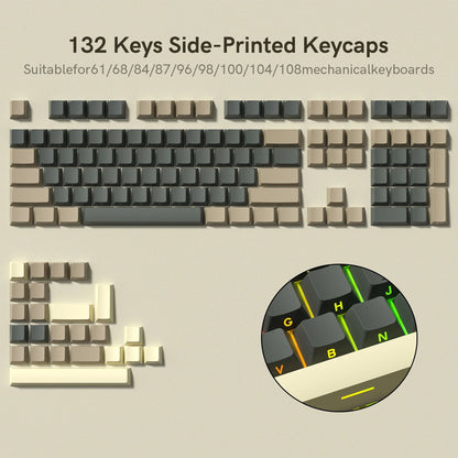 136 Key Polar Day PBT Double Shot Side Print Backlit Keycap Set For Mechanical Keyboards 11