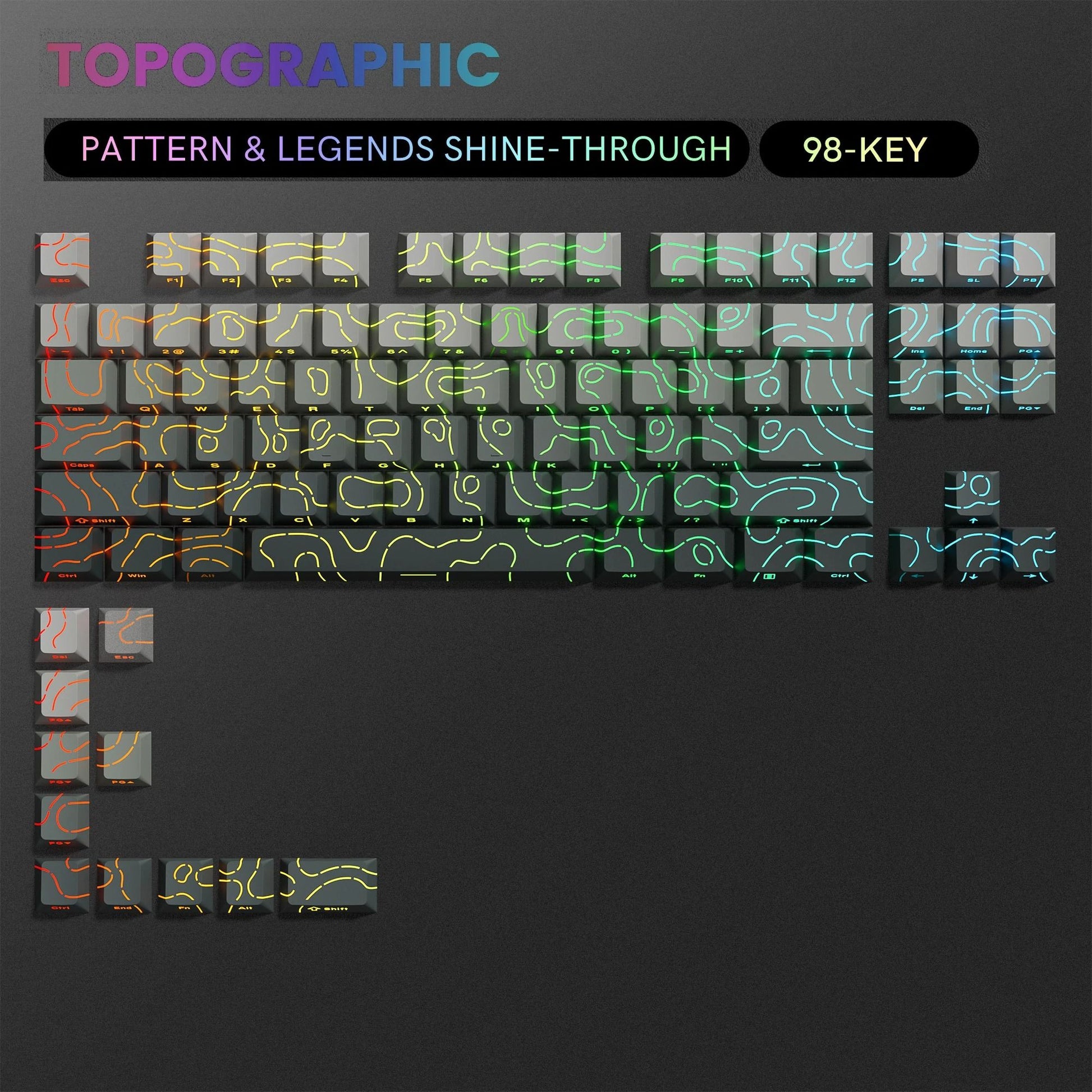 136 Key Polar Day PBT Double Shot Side Print Backlit Keycap Set For Mechanical Keyboards 14