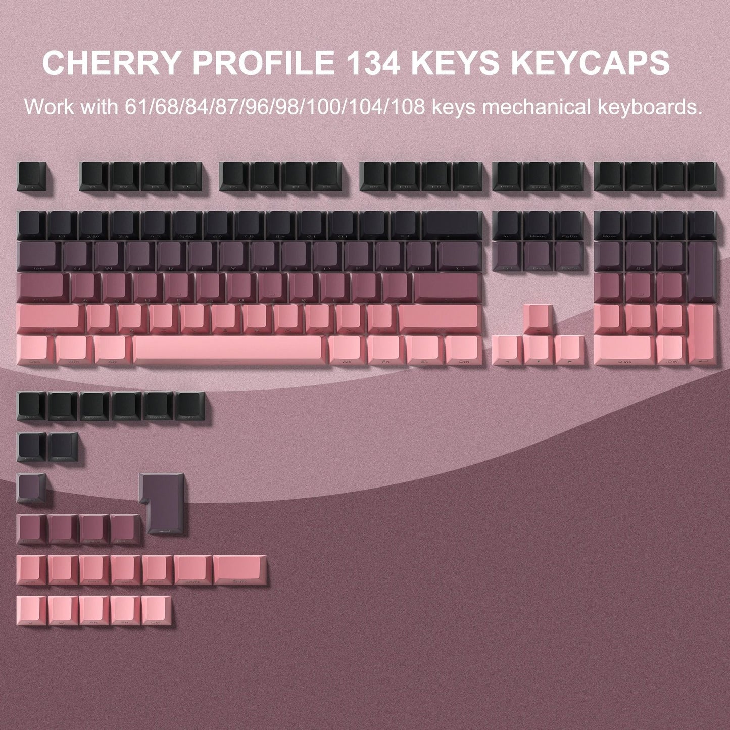 136 Key Polar Day PBT Double Shot Side Print Backlit Keycap Set For Mechanical Keyboards 19