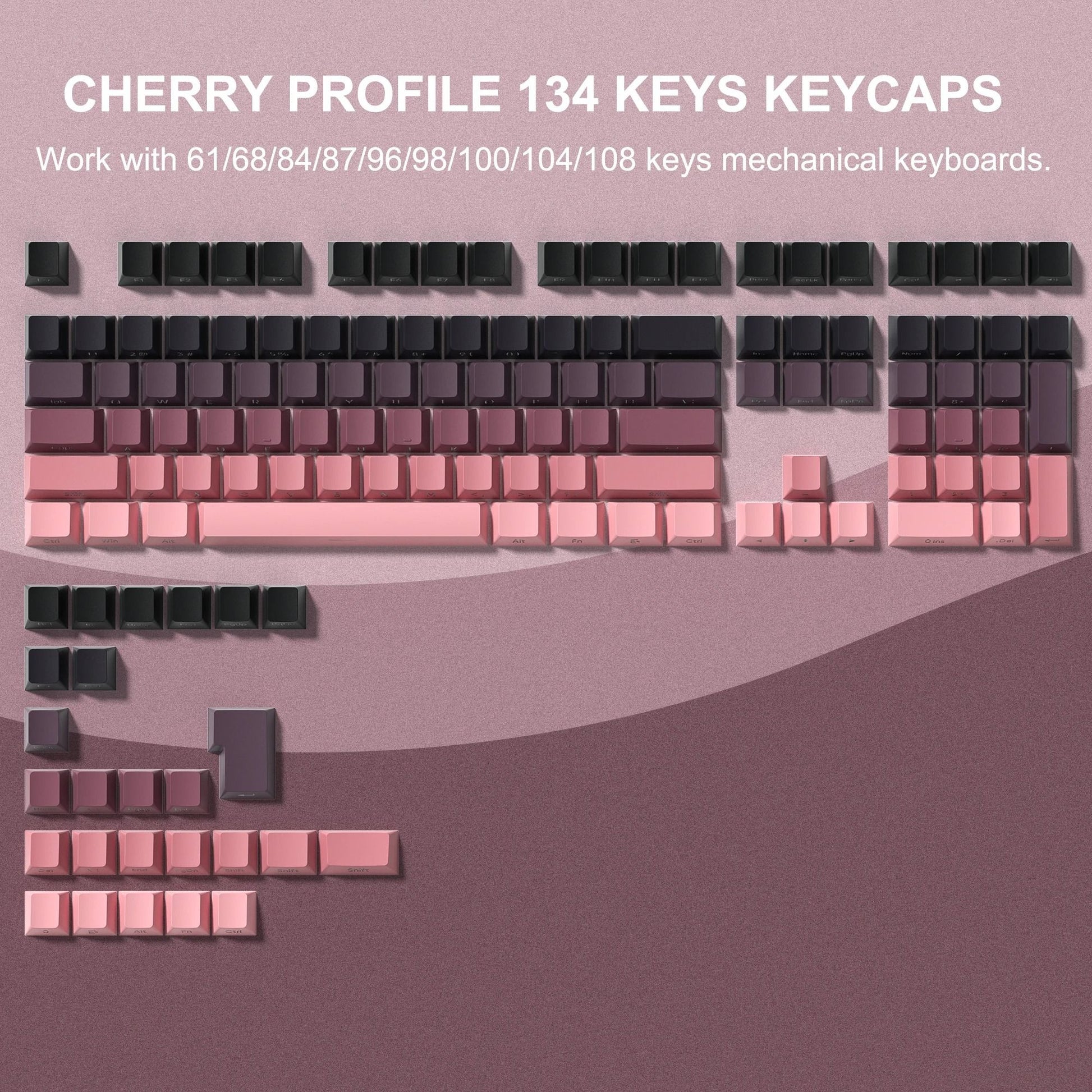 136 Key Polar Day PBT Double Shot Side Print Backlit Keycap Set For Mechanical Keyboards 19