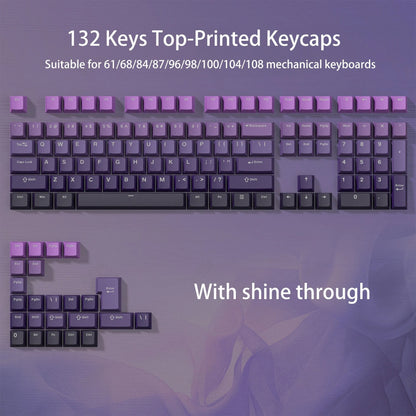 136 Key Polar Day PBT Double Shot Side Print Backlit Keycap Set For Mechanical Keyboards 26